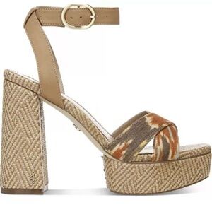 SAM EDELMAN Women's Heel Platform Sandals 8.5 New Trendy Shoe Blocky Neutral